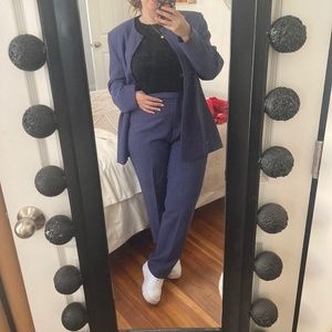 Larry Levine Women’s Vintage Pant Suit Set - Blue